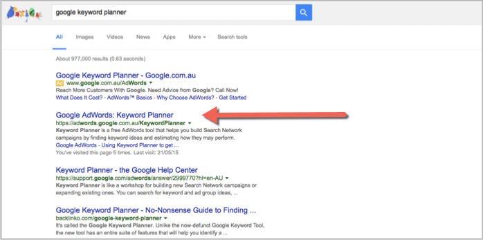 Finding the Google Adwords Keyword Planner